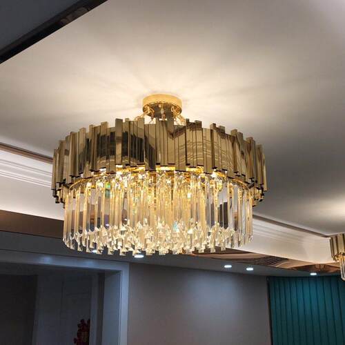 水晶客厅吊灯轻奢简约现客厅灯餐厅后现圆形奢华大气灯具