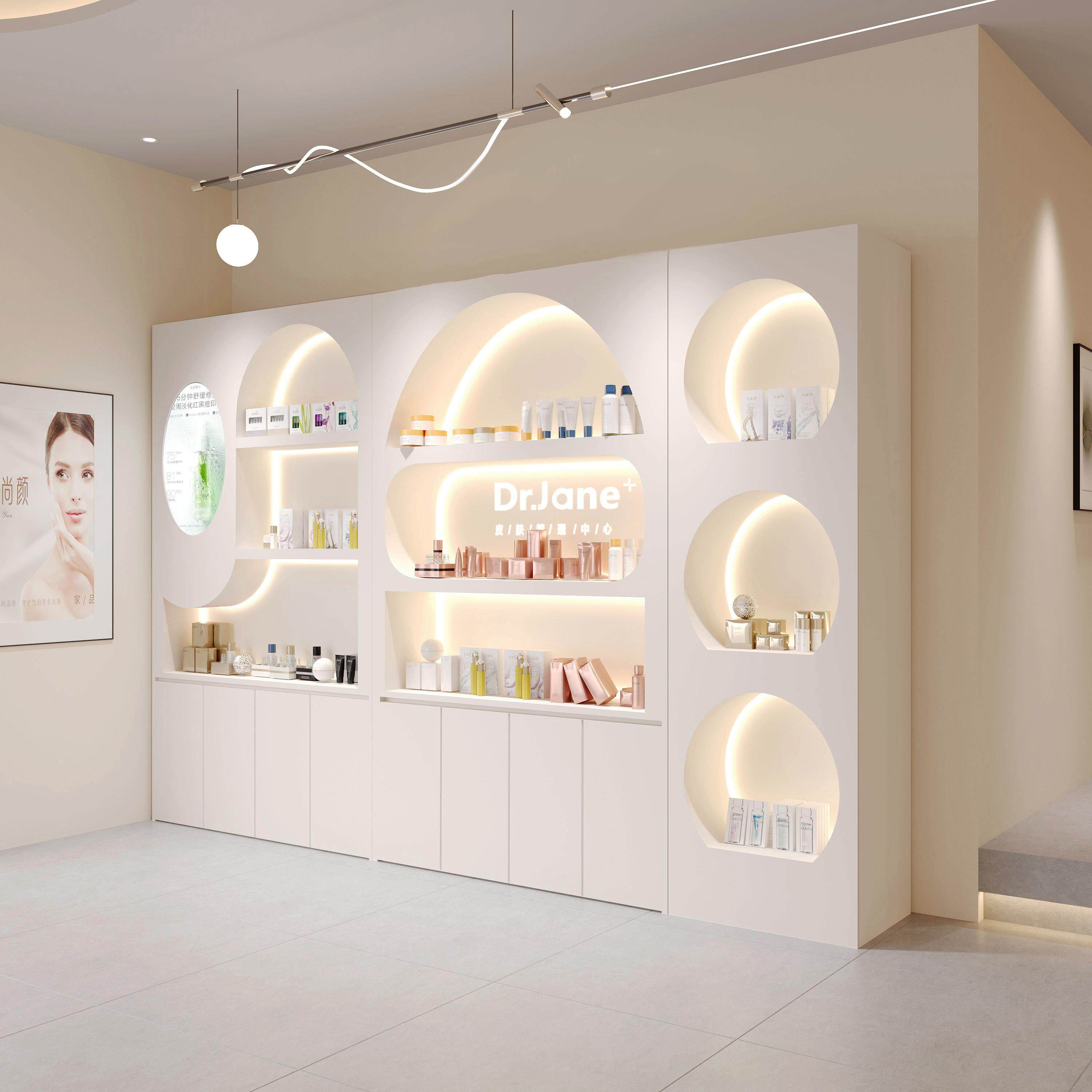 化妆品展示柜高端大气美容院产品置物架护肤品陈列柜彩妆专用柜子