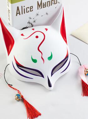 抖音美如画狐妖面具 和风半脸猫全脸猫脸面具动漫狐狸cospl