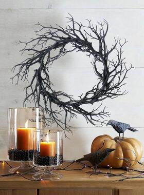 2026款Z124海外仓TEMU新款人造枝条花环门饰