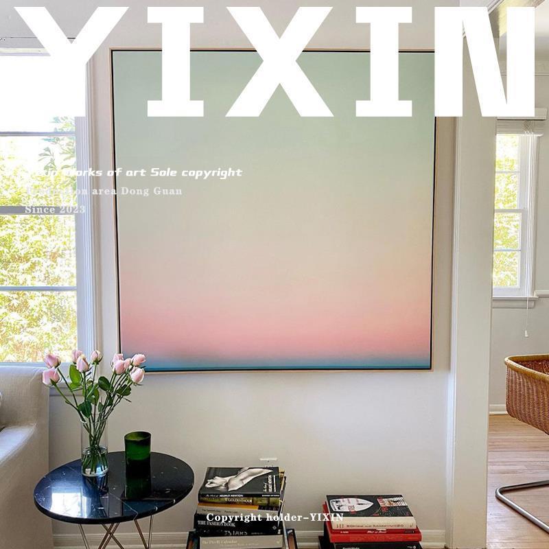 YIXIN 纯手绘渐变色抽象装饰画后现代简约油画巨幅落地画客厅挂画