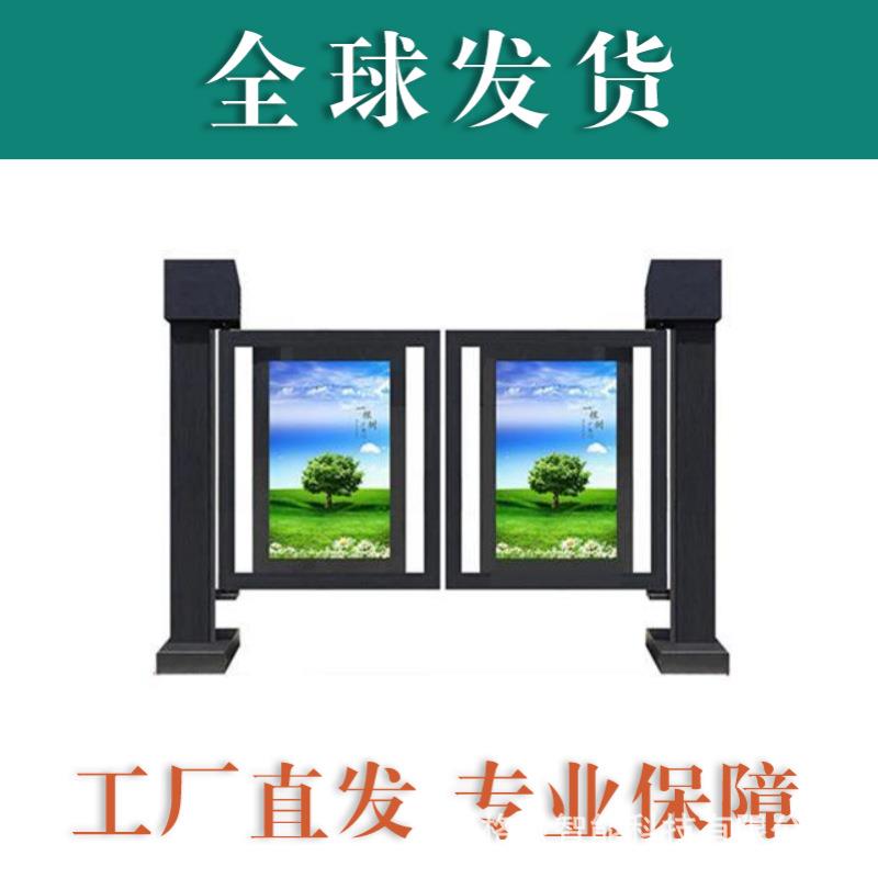 铝合金小区广告小门人脸识别门禁系统智能电动小门人行通道广告门