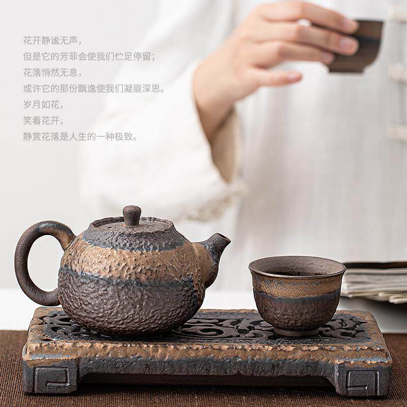 粗陶老岩泥壶承壶小托台型干泡茶盘072YHC储水具茶茶壶垫功夫茶茶