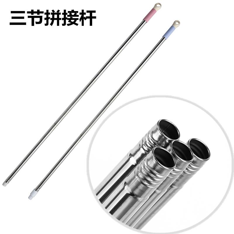 厂家三节拼接不锈钢柄管 扫把拖把杆家用分段电商22mm粗圆管