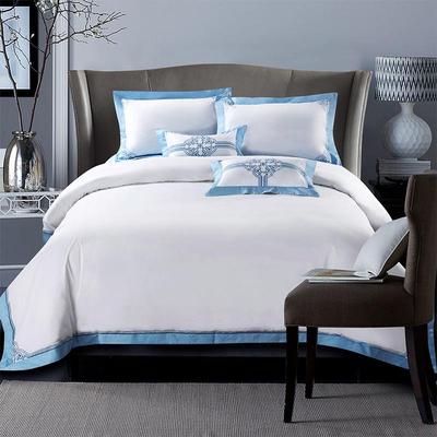 苏全纺五星级酒店简约套纯色床布上用品件纯色草棉HYZ四件套