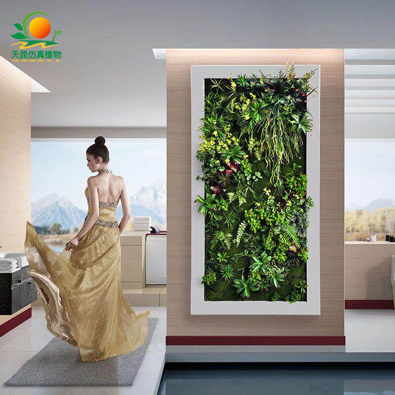 天昆仿真植物墙办公室立体墙多肉绿植装饰造景仿真米兰草皮植物墙