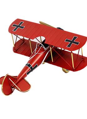 覆古铁艺飞机模型双翼战斗机家居装饰品欧式创意装饰道具摆件