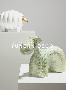 欧式高级感卡通小狗动物摆件儿童房小绵羊装饰品家居软装饰品摆设