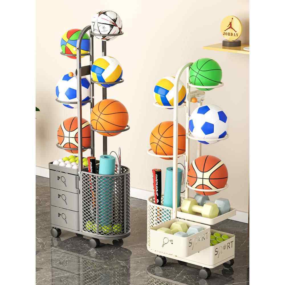 篮球收纳架落地置物架家用客厅玩具放球类运动器材瑜伽垫收纳架子