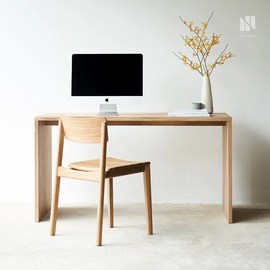 弄物集北欧约实木书桌家用极餐桌原木办公桌电脑桌书房家具