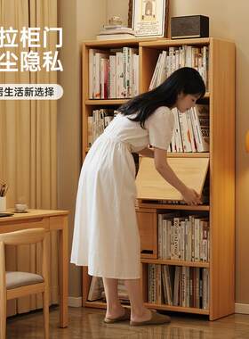 实物木书架用落地置物架家客厅书旁SJ0175展示柜子桌靠墙书柜收纳