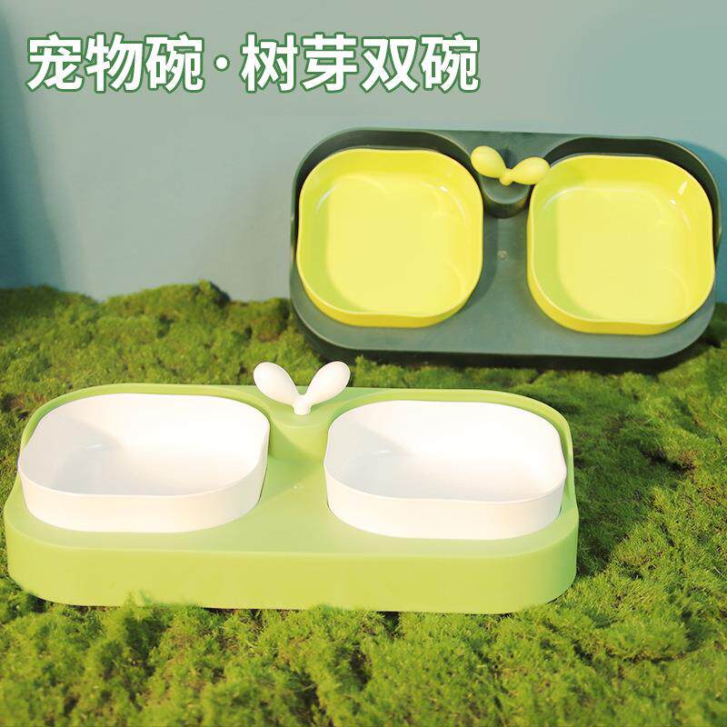 猫碗厂家干湿两用双碗狗碗中小型宠物用品分离式防打翻宠物碗