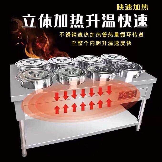 不锈钢保温粥车商用摆摊快餐暖汤炉加热煲粥移动圆桶车粥台保温台