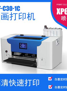 厂家直销小型DTF-C30-1C白墨烫画打印机 XP600喷头色彩高清自动循