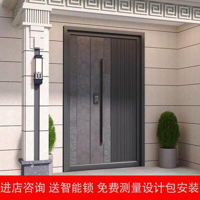 精雕铸铝门入户门子母门别墅大门双门农村自建房进户门防盗门