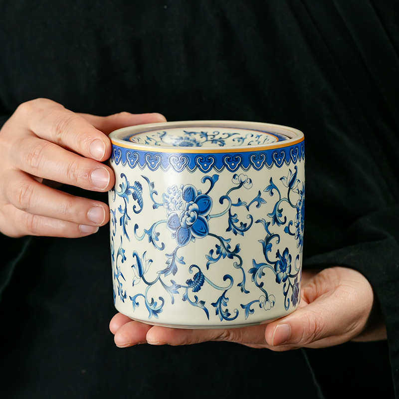 汝窑青花缠枝莲烟灰缸防飞灰茶洗陶瓷茶水茶渣缸水盂杯洗茶具配件,节庆用品/礼品,时尚烟灰缸,淘宝优惠券,粉丝福利购,淘宝优惠卷