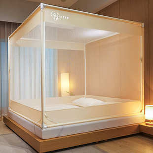 床上蚊帐防摔防蚊1.2儿童蚊帐卧室双开1.5m1.8m支架防止掉床纱帐