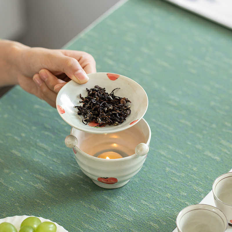 复古粉引手绘草莓烤茶炉日式手工茶叶提香器功夫茶道围炉茶话配件,餐饮具,茶具礼盒,淘宝优惠券,粉丝福利购,淘宝优惠卷