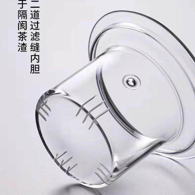 煮茶壶通用配件玻璃杯盖内胆玻璃茶漏过滤带盖烧水壶侧把壶冲茶器