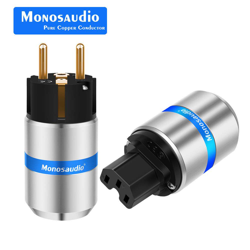 MonosaudioE106G/F106G99.99%纯铜镀金电源插头连接器内螺纹插头