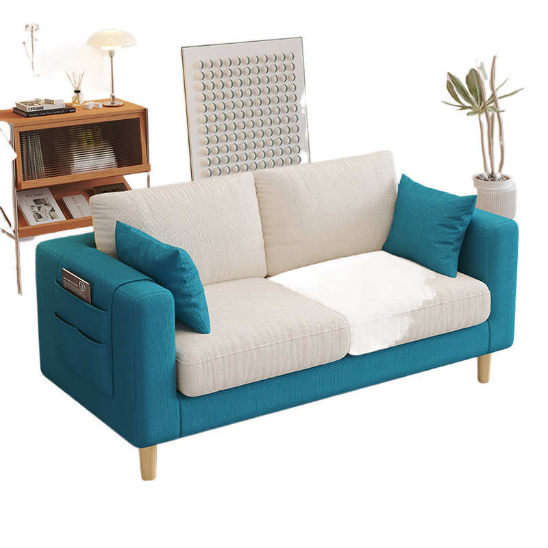 北欧双人沙发卧室小户型现代简约布艺沙发网红出租屋服装店小沙发