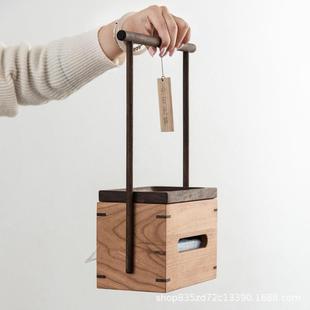 新中式 实木巾盒桌功面收纳客厅盒886餐桌纸茶几多能抽纸盒