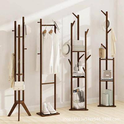 Floor-standing coat rack, clothes hanger with storage stand