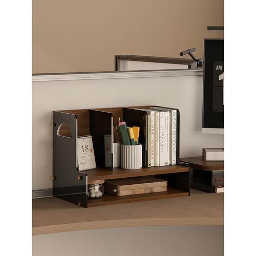 A8L木质文件架学生书本资料整理架书立架桌面书架书本固定收纳盒