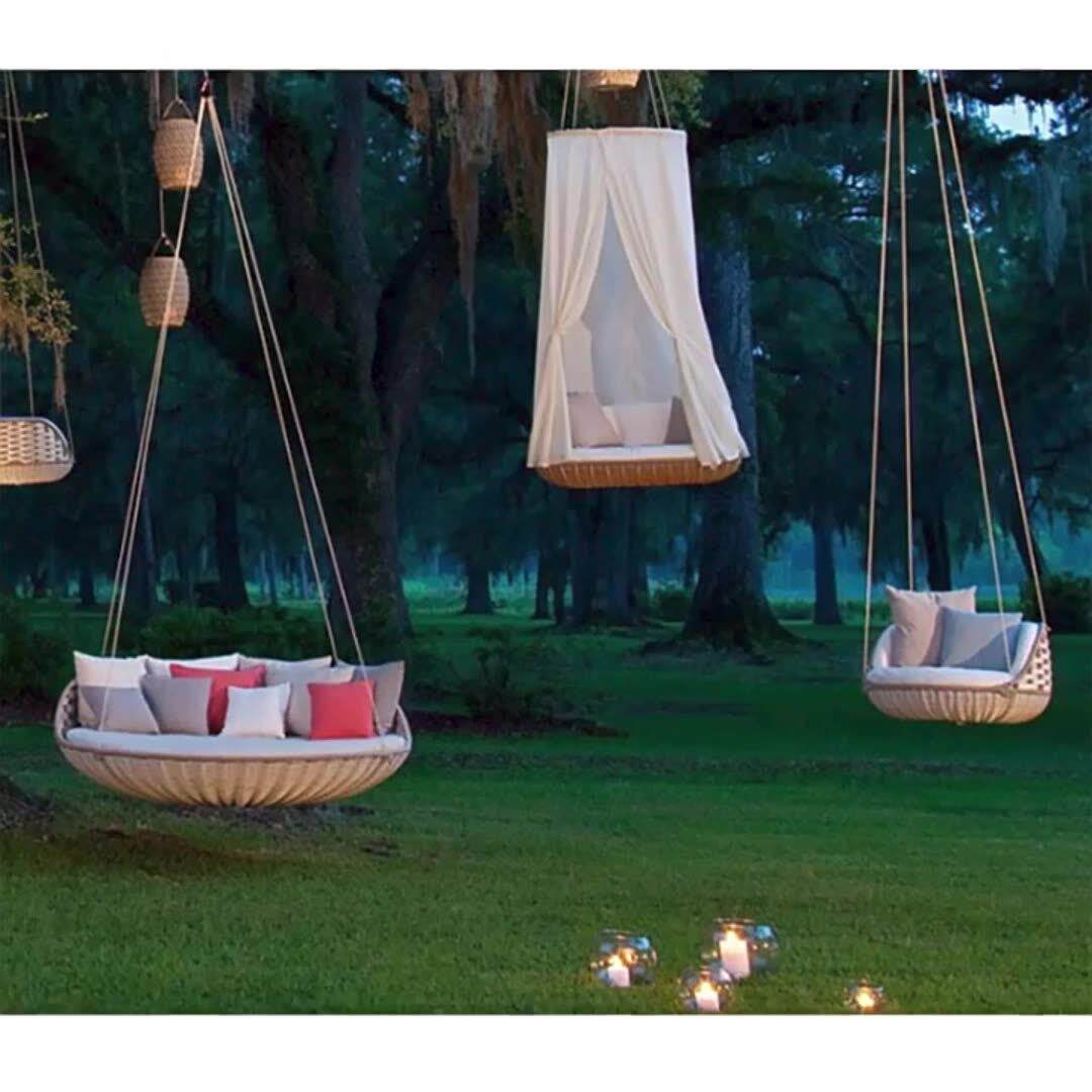 户外吊篮网红鸟巢秋千藤编花园阳台双人摇椅藤椅吊床民宿沙发圆床