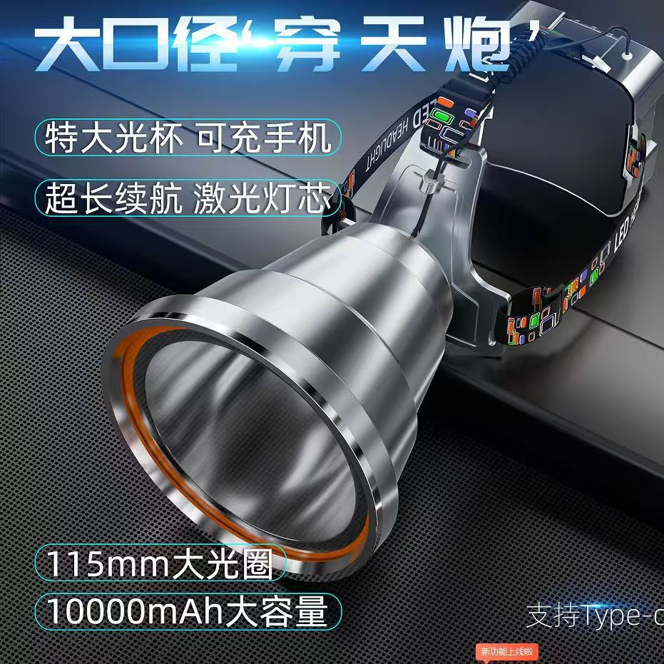 LED手电筒头灯强光批发充电头灯