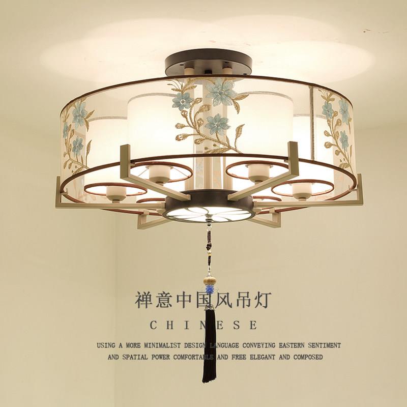 新中式吸顶灯圆形客厅灯简约现代大气中国风卧室饭厅房间家用灯具
