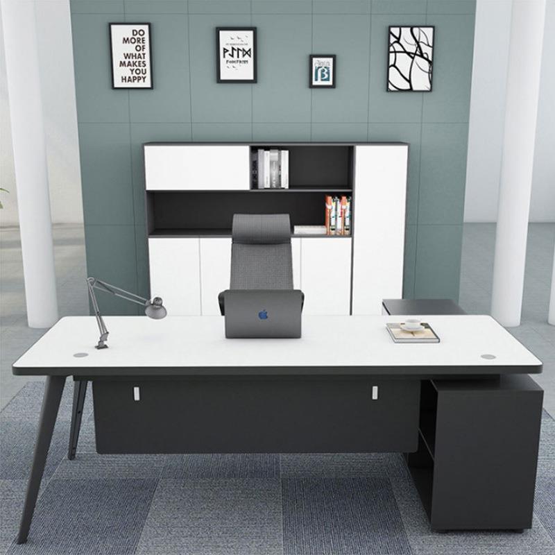 办公家职员办公经桌具老板桌简约代大现班台办理工ORS工作桌柜组