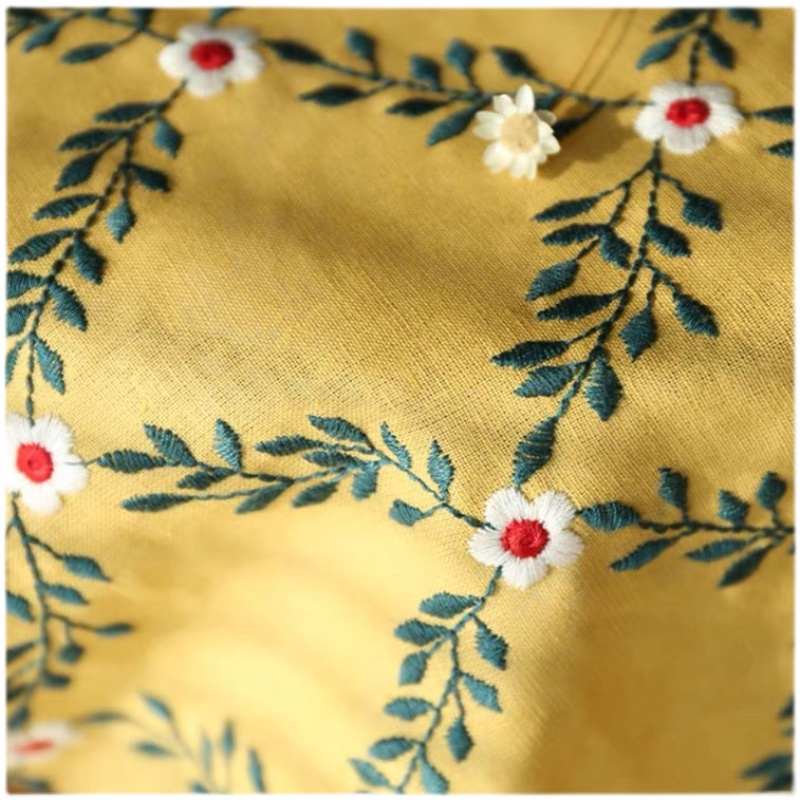 日韩子花服装可以布料diy散菱形布料现货面料剪风格绣花棉麻梅