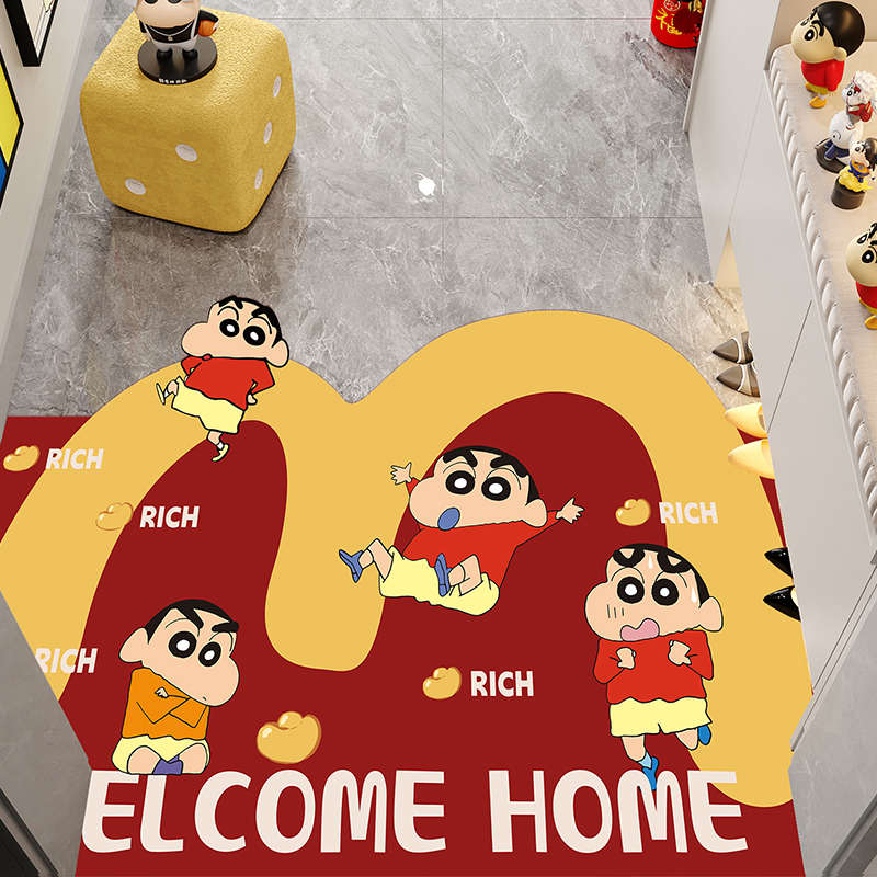 裁剪进门垫小新红色pv地毯入户门门口地蜡笔可耐脏免洗卡通可擦