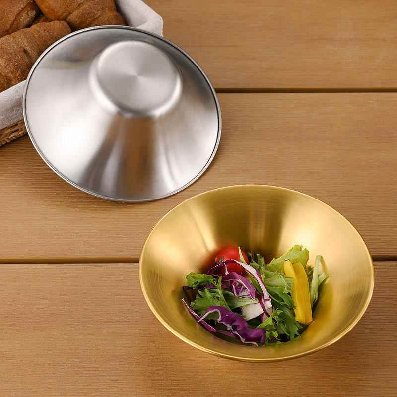 韩式不锈钢平底喇叭形水果沙拉盆果盆拉面碗汤碗商用酸菜鱼碗