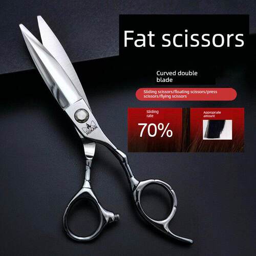 理发剪刀胖胖剪专业修饰纹理走向滑剪440c进口钢