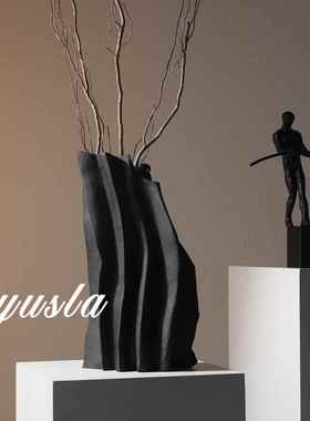 简约客厅茶几插干花瓶餐厅吧台柜花器别墅样板间酒店摆件软装饰品