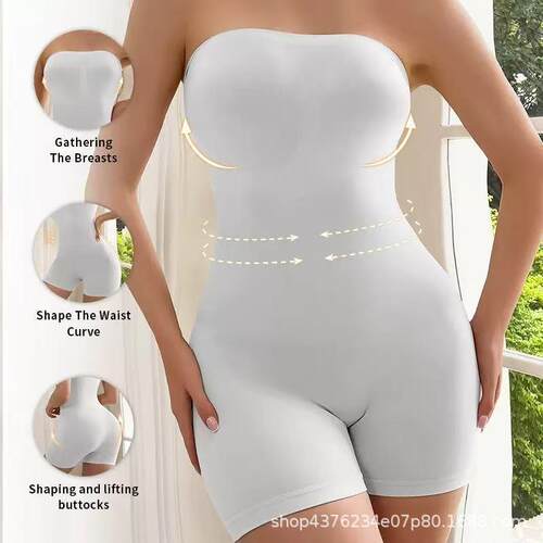 Women Tummy Control Shapewear Strapless Shortie Bodysuit