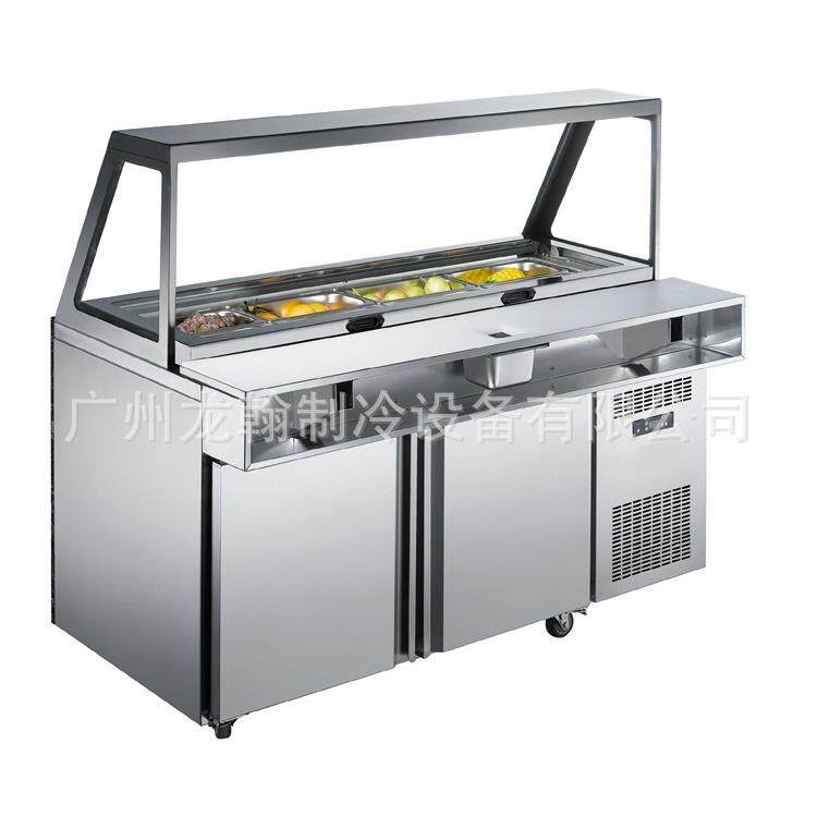 出口款气缸柜三文治工作台沙拉披萨展示工作台不锈钢冷藏柜