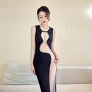 浴技师工作 夜场女足袖 高档夜总会性感洋透明长裙无鱼尾晚装 礼服装