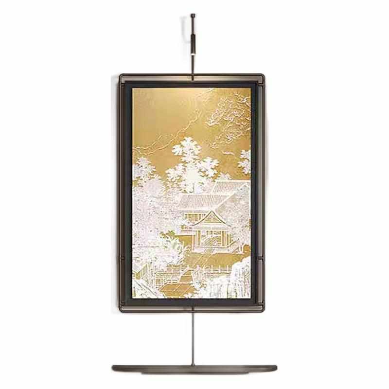 中国风玄关入户金属杆装饰画壁挂客厅沙发餐厅氛围感装饰壁灯高级