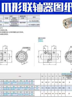 爪联轴器连轴器替代怡合达DCN02-DCN02-D5-D70d18-e218-0-形20-24
