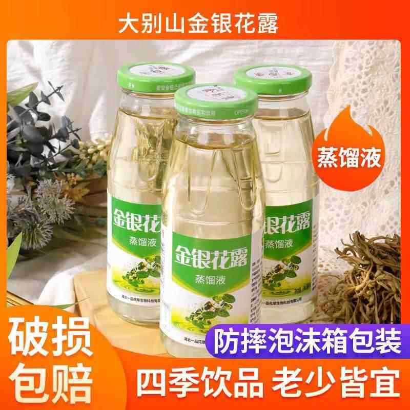 大别山金银花露成人饮料夏季解暑止渴银花露整箱蒸馏液340ML