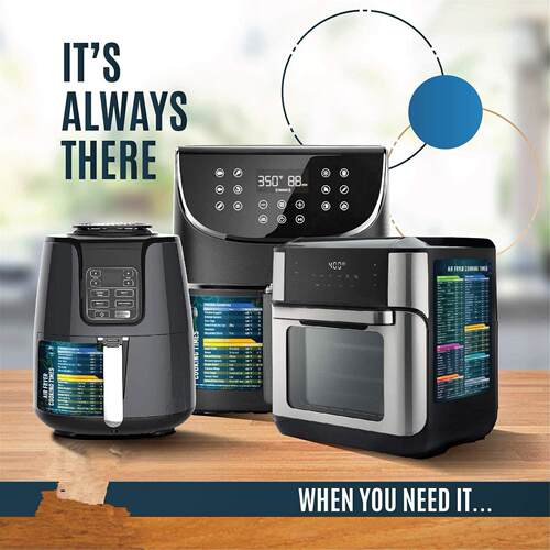 Air Fryer Magnetic Cheat Sheet Set Accessories Cookbook
