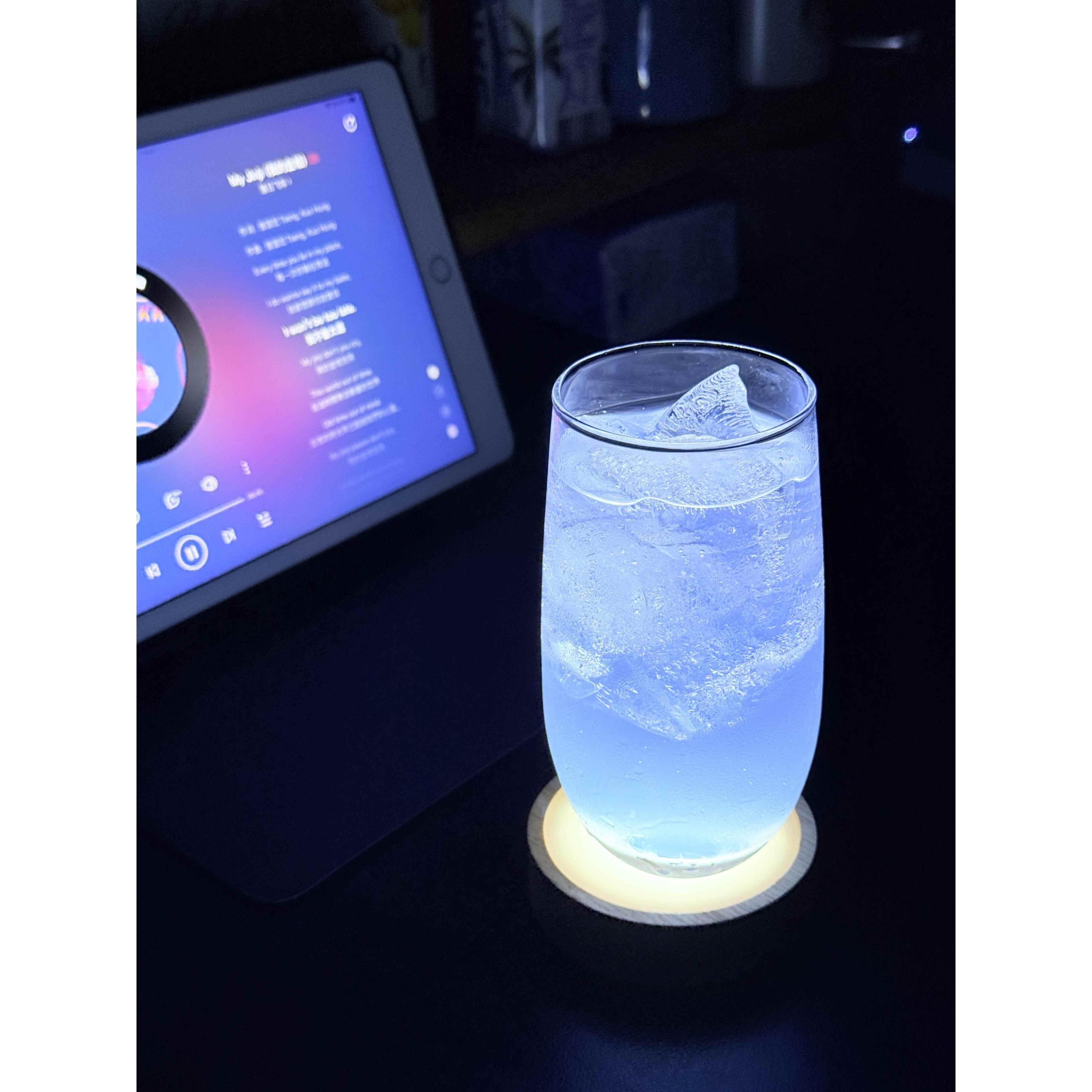 创意酒吧发光杯垫~无线充电款夜灯触摸开关LED灯珠木制调酒氛围灯