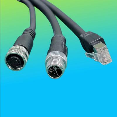 康耐视工业相机视觉检测M12A型6芯电源8芯防水网线高柔拖链线缆