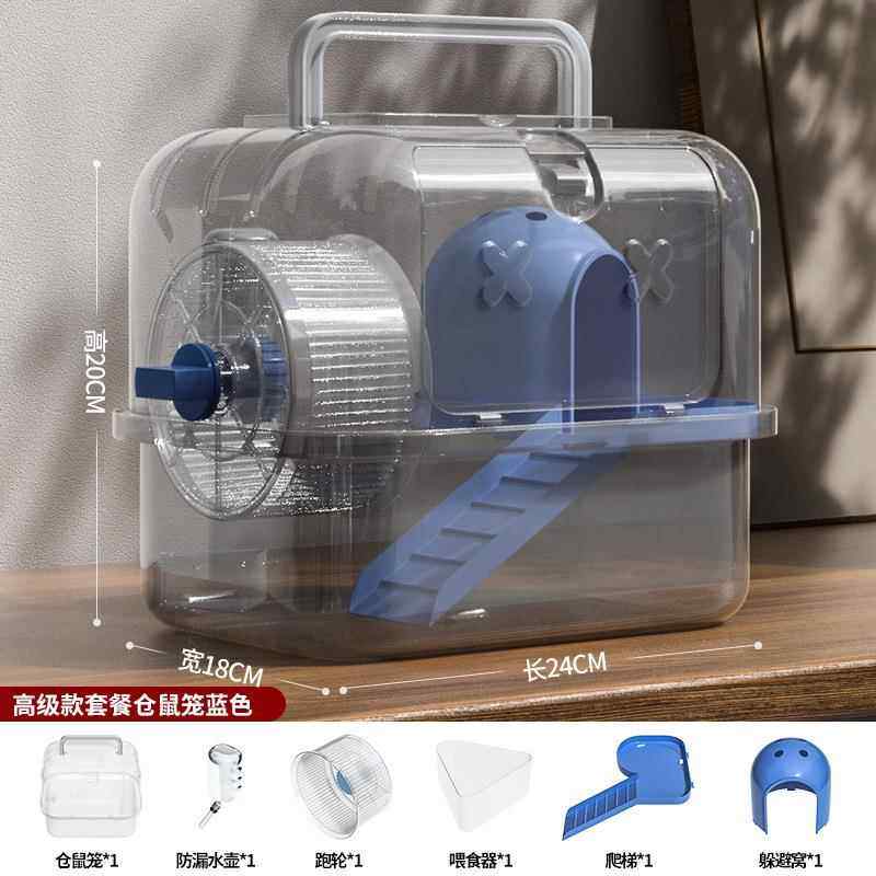 全景透明仓鼠别墅全套仓鼠窝双层外出便携手提笼金丝熊仓鼠笼子