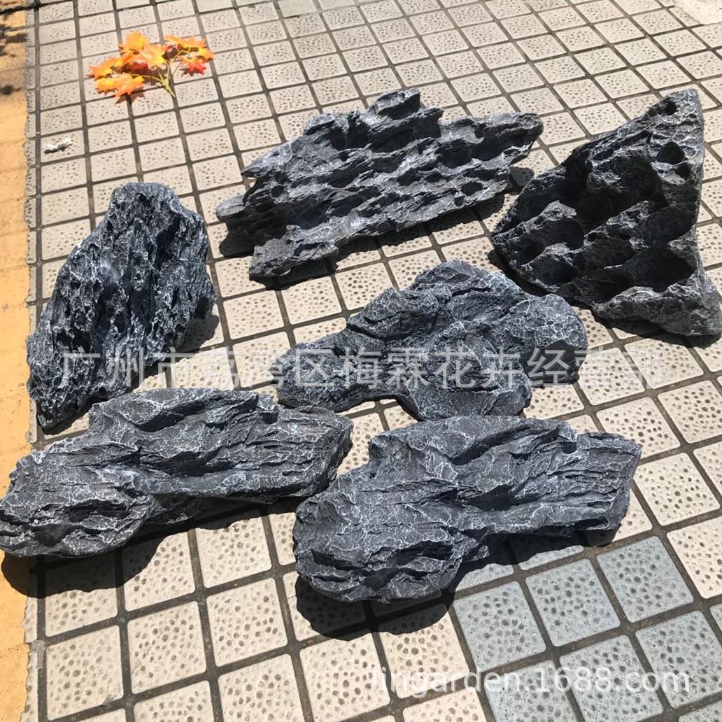 仿真石头园艺盆栽 景观造景石头 园林装饰树脂玻璃钢不规则石头