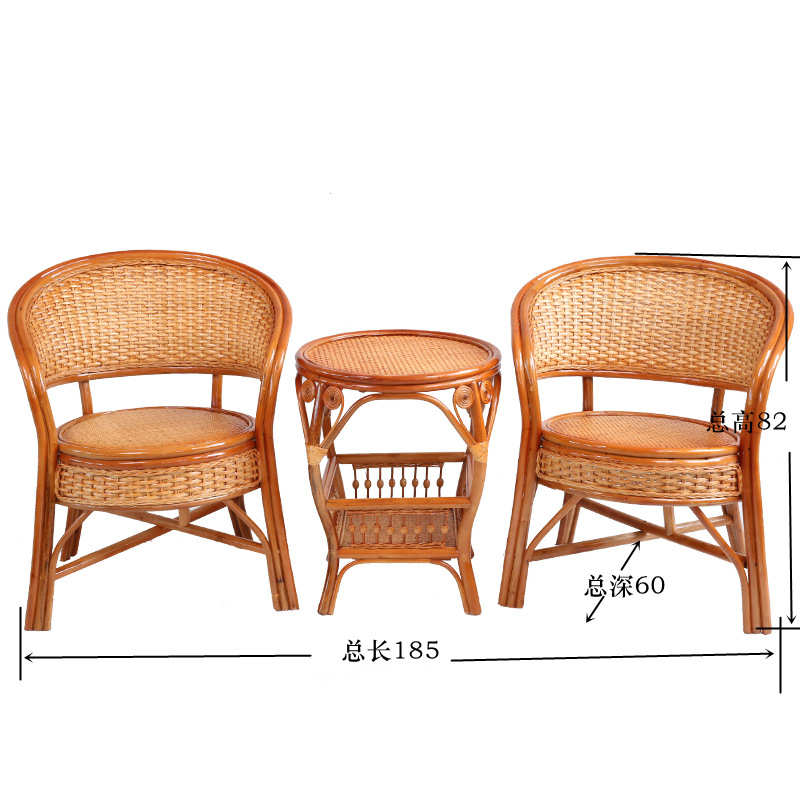休闲组合阳台桌椅喝茶编织客厅家用靠背椅简约现代三件套茶几藤椅