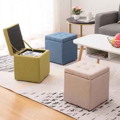 适用凳子家用收纳储物凳门口穿鞋凳多功能沙发凳实木茶几凳简约小